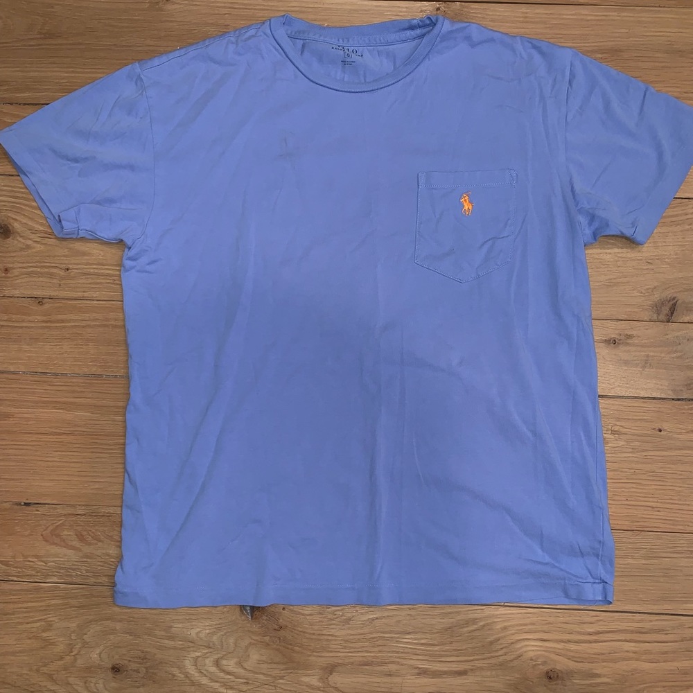 Polo T-shirt size small. Purple and orange